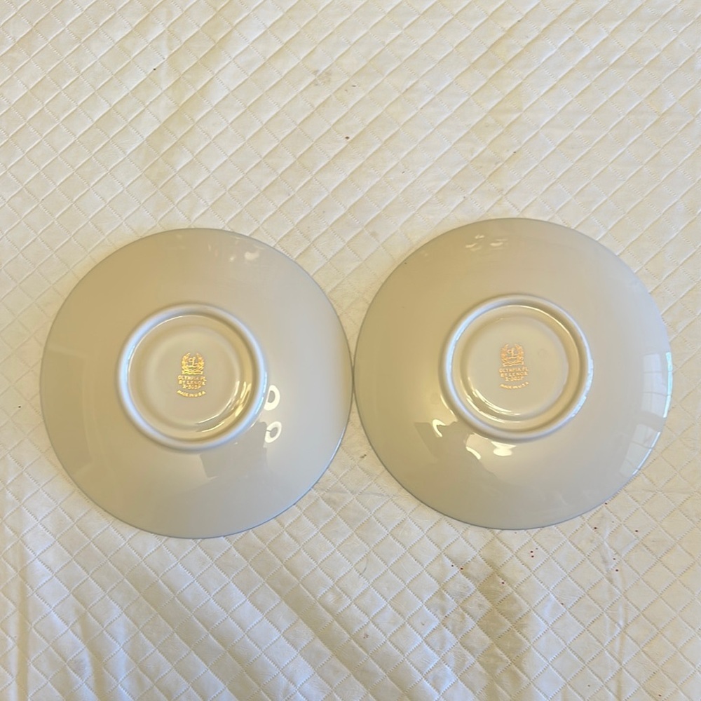 Olympic PL by lenox x-303p 2 set Ivory Saucer Made in US Platinum Lined 6inch - Picture 2 of 4